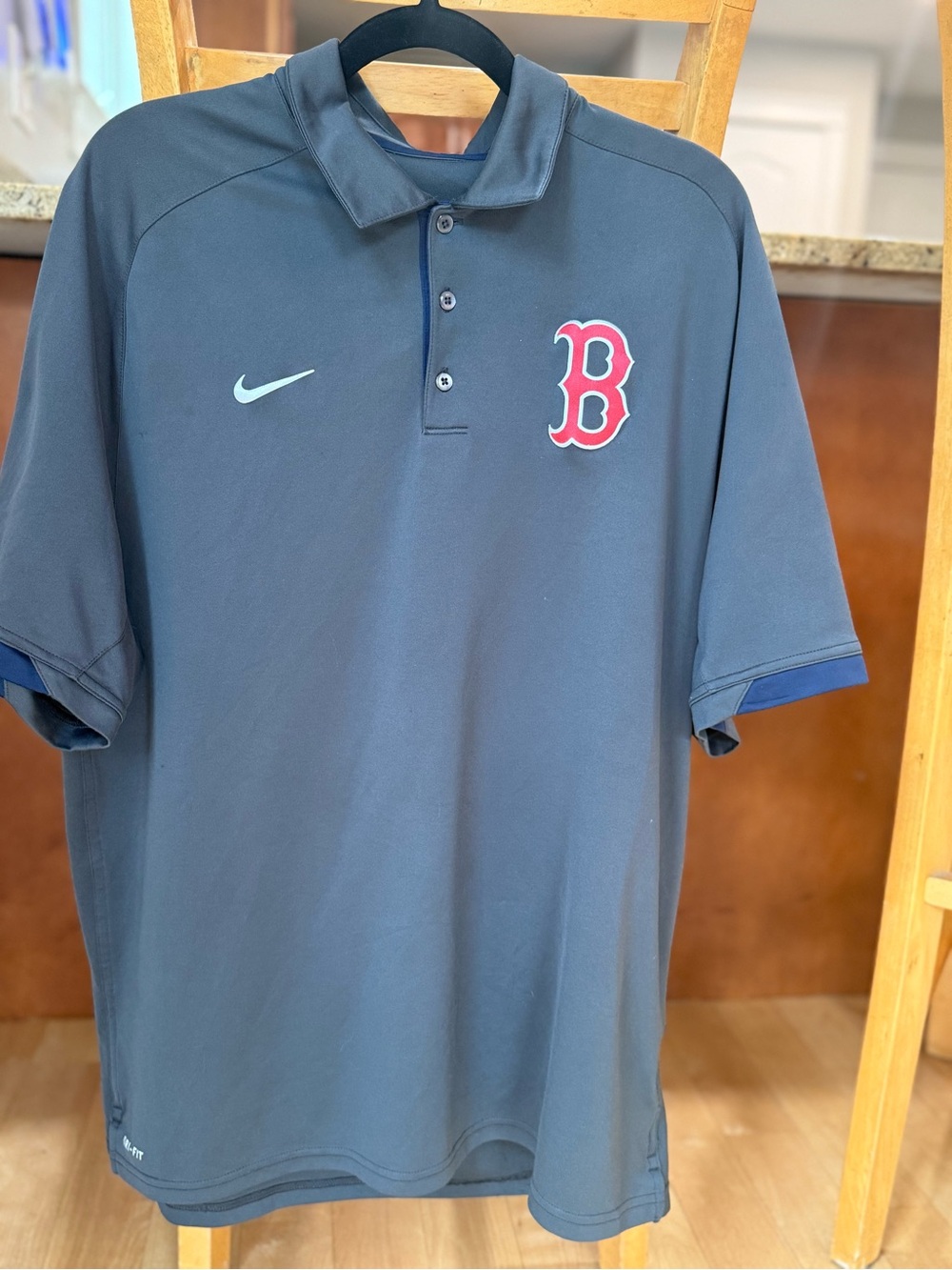 Nike Dri-Fit Boston Red Sox ~Navy Short-Sleeve Polo